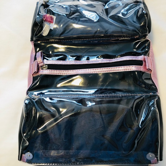 La Vie En Rose Cosmetic Bag NWOT Metallic Pink/Rose Gold - Picture 3 of 11